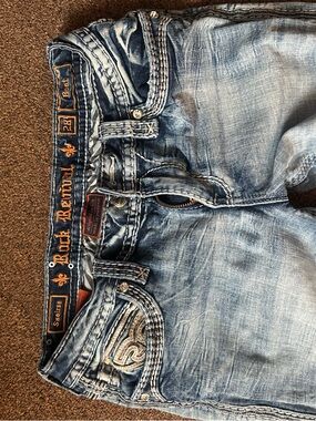 Rock Revival Faded Light Blue Distressed Jeans